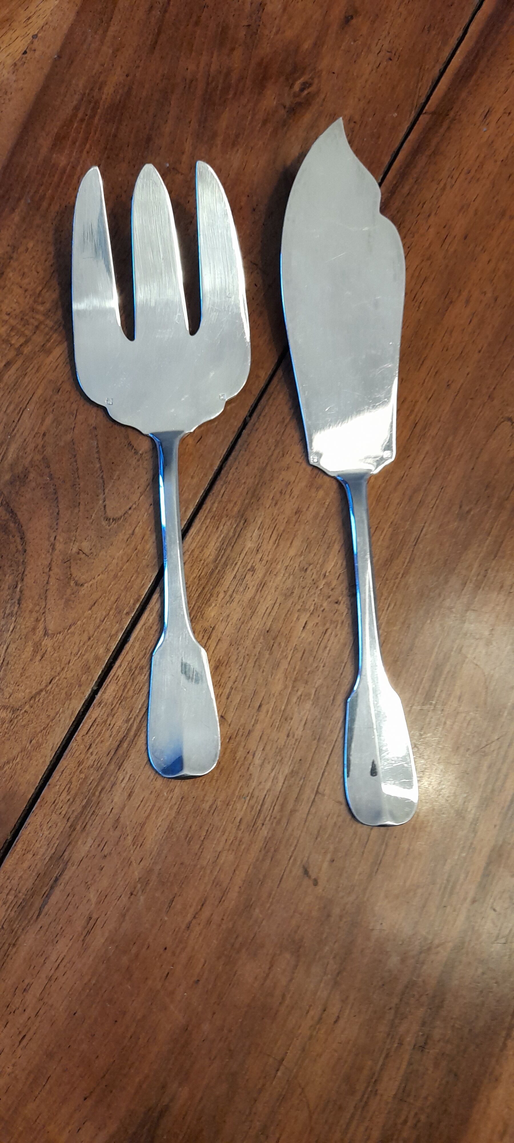 Silver metal fish service 26 pieces