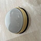 Midcentury Bakelite/Glass ceiling lamp/flush mount or wall lamp, 1960s