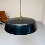 Antique Italian design Stilnovo brass and vintage metal gallows lamp