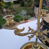 Empire style bouillotte lamp in bronze and sheet metal