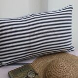 Striped canvas cushion