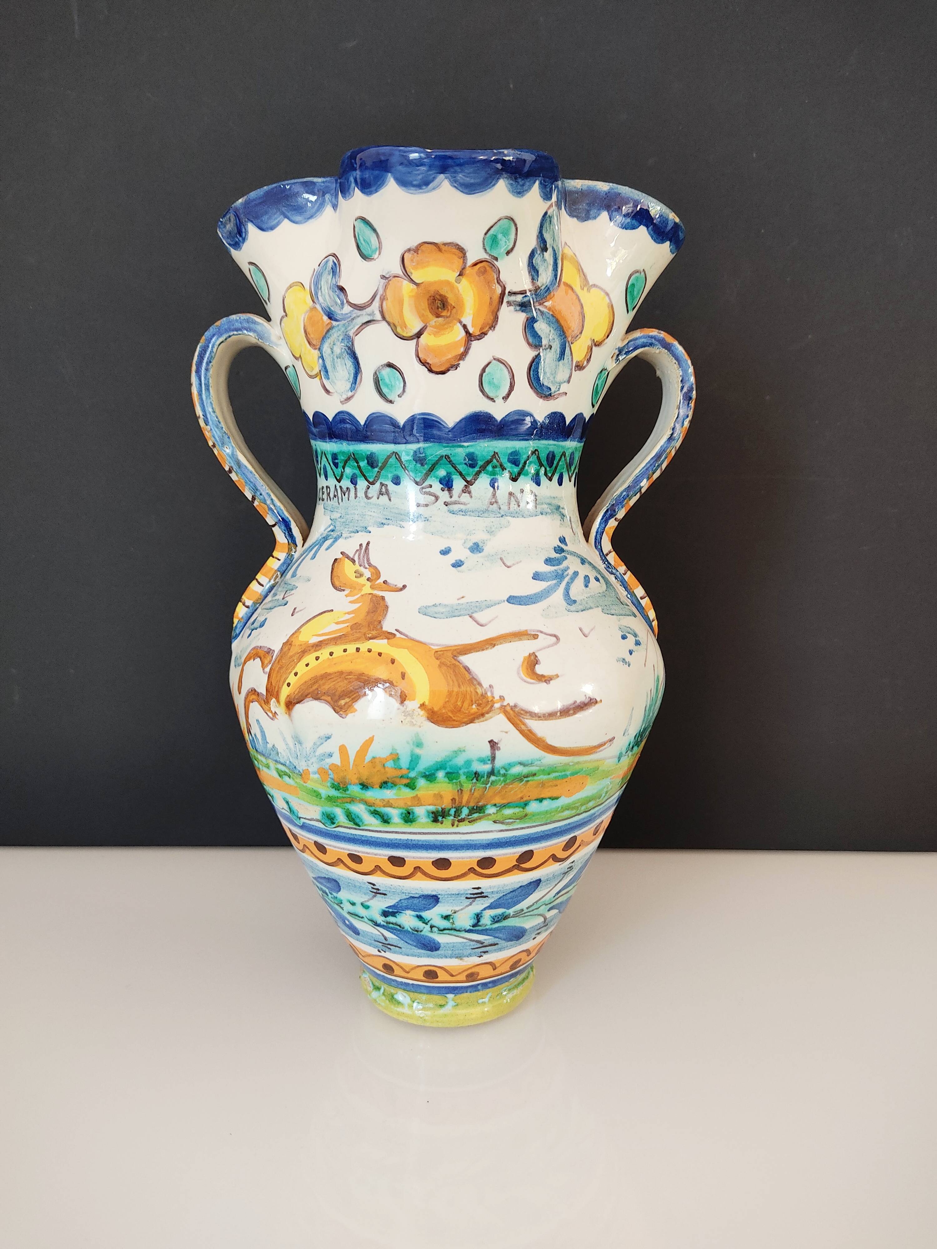 Vase with two ceramic handles Sante Ana Spain
