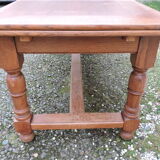 Oak farmhouse table with double-trays, from the 70s