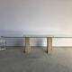 Large vintage travertine dining table by Artedi, 1970s