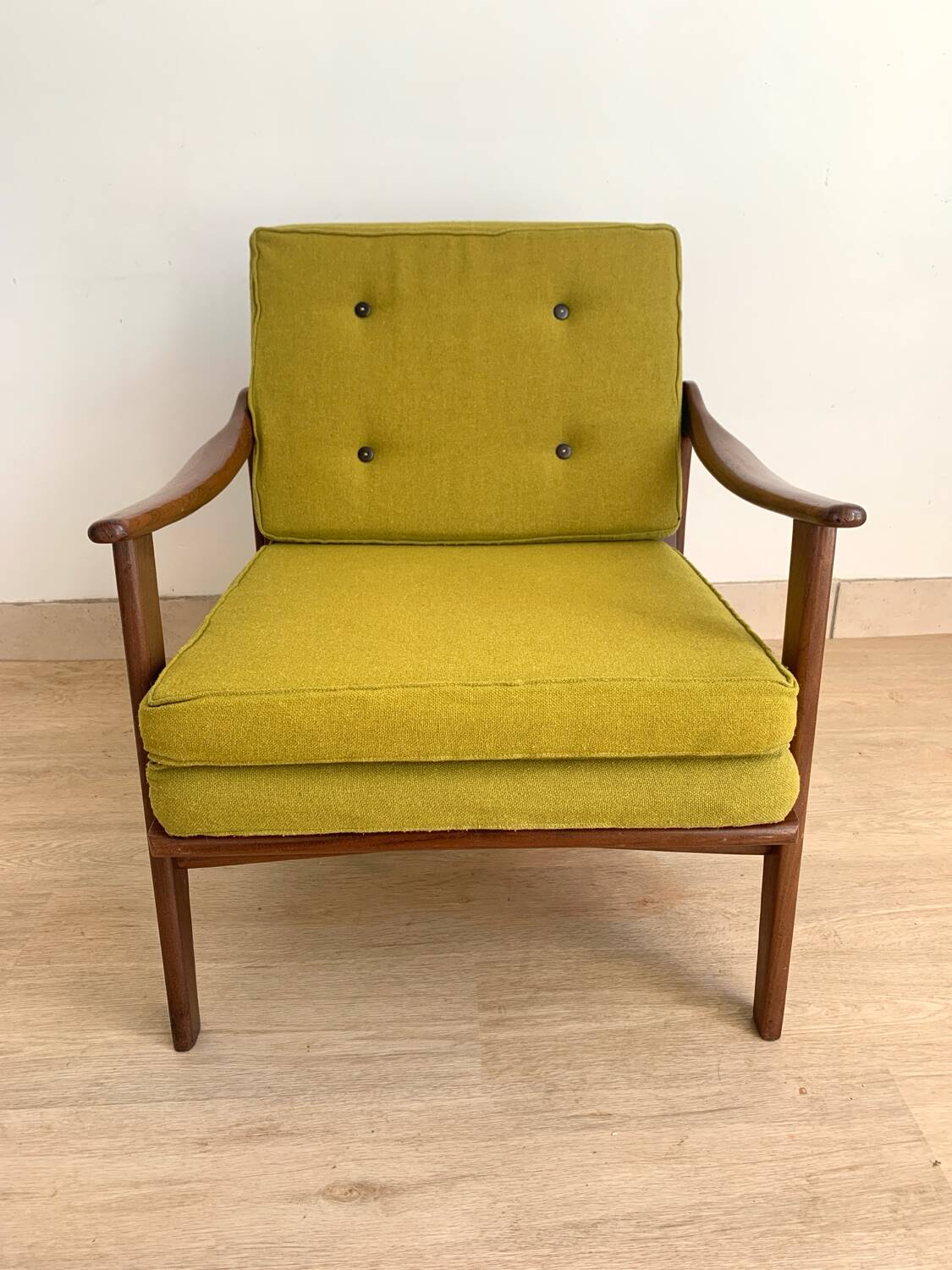 Scandinavian armchair in solid teak