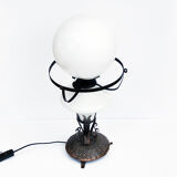 1960s Mid century modern copper table lamp, kerosene lamp, Poland