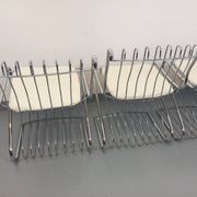 Set of 4 vintage Italian chairs by Gastone Rinaldi in chrome metal.