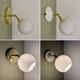 Vintage white opaline globe wall lamp