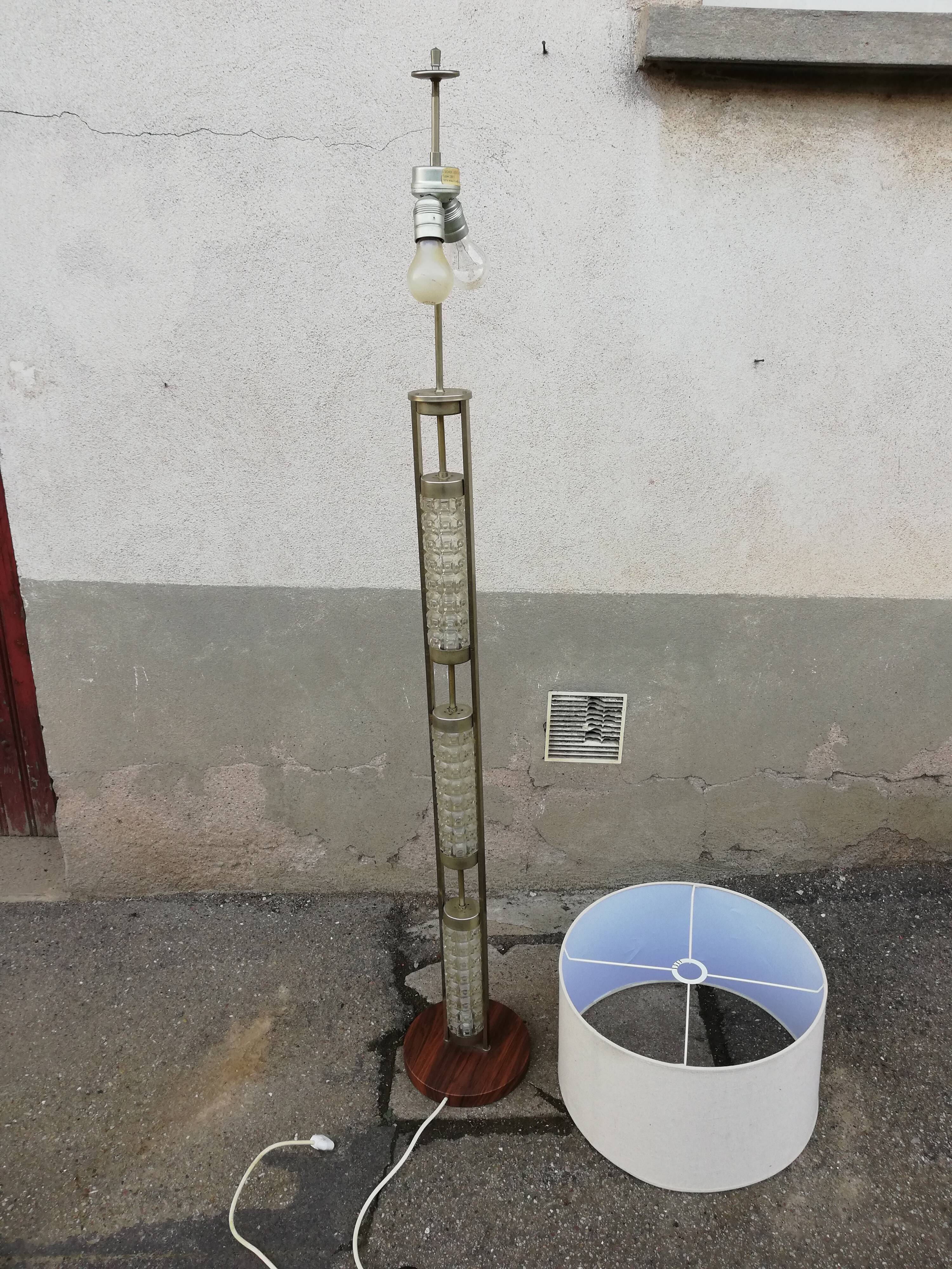 Vintage chrome and glass floor lamp 5 lights