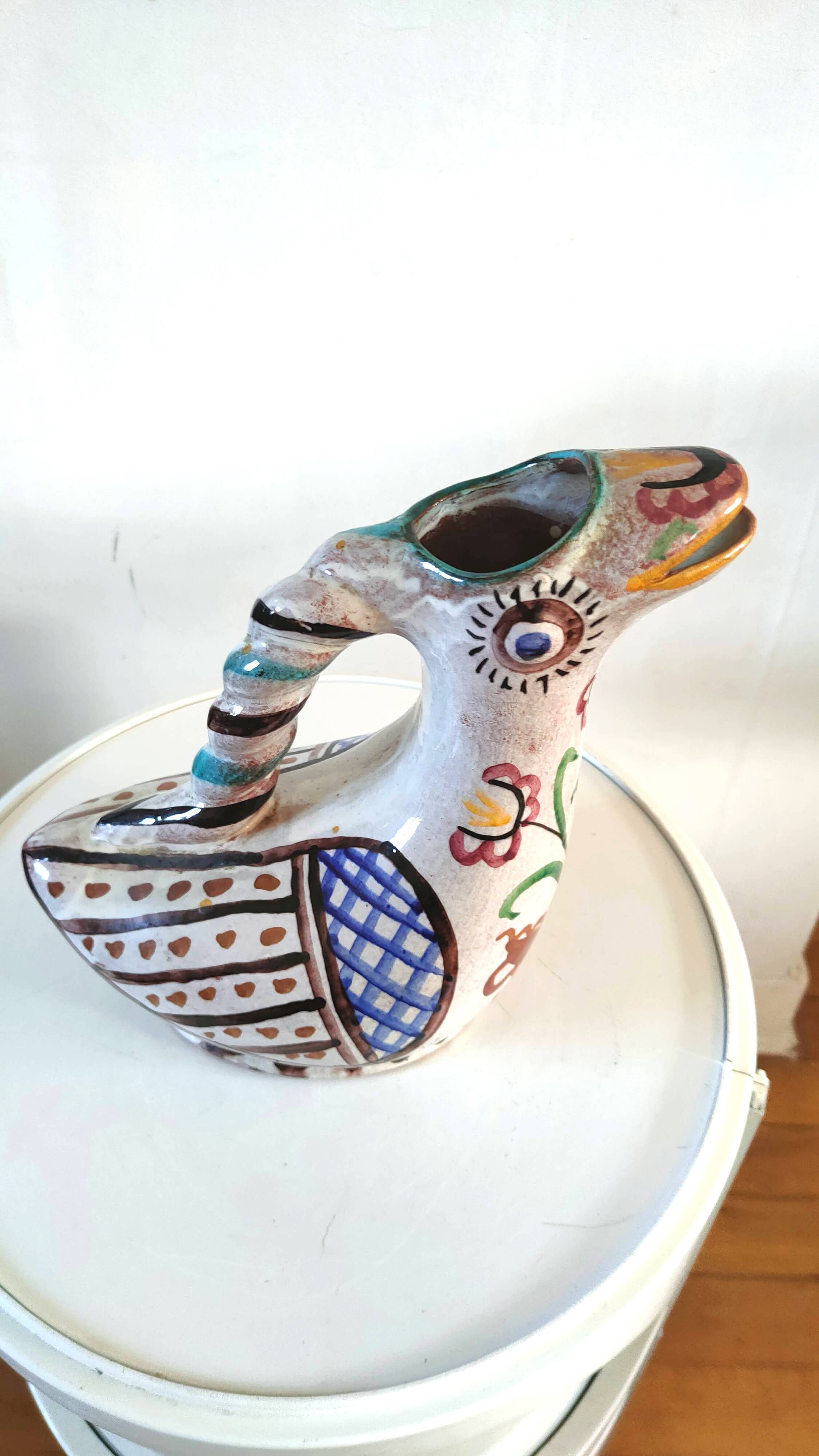 Zoomorphic ceramic pitcher design 70s