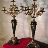 candelabra 19th gilded bronze and marble candlestick 60x32 cm