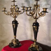 candelabra 19th gilded bronze and marble candlestick 60x32 cm