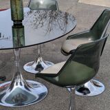 Oval dining table & 6 Gastone Rinaldi vintage chairs Roche Bobois