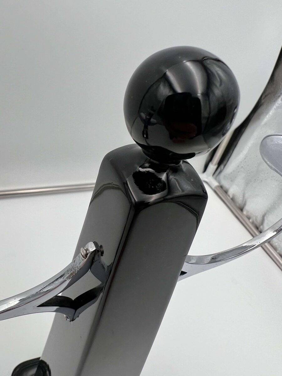 Art Deco Candlesticks in Black Lacquer, Oak & Nickel, Netherlands, 1930s, Set of 2