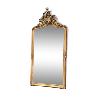 Louis xv style mirror in stuccoed and gilded wood circa 1900