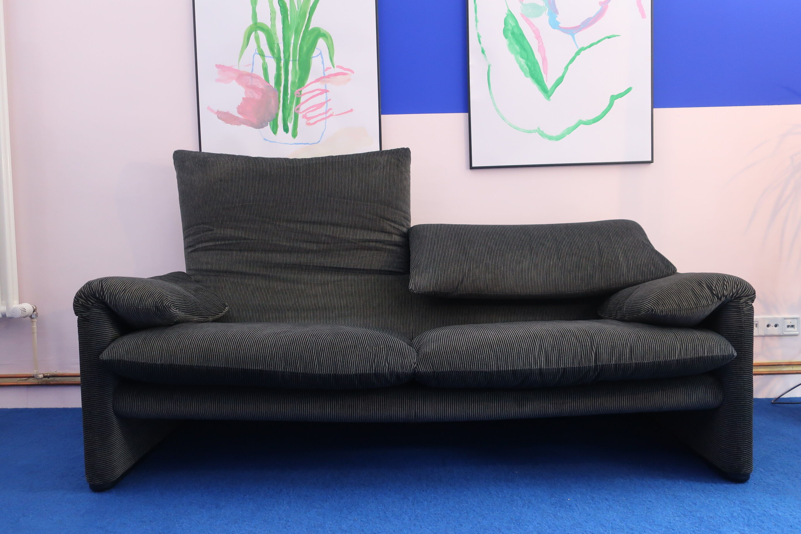 Maralunga sofa 2 seats Cassina edition 80s/90s