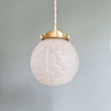 Art Deco satin glass pendant/lamp (5 available)