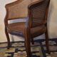 Half-moon rattan and hardwood armchair, early 20th century