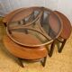 Mid century retro vintage teak round coffee table by Nathan Trinity 1960