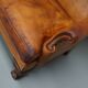 Old Patinated Dutch Cognac Colored Leather Club Chair, Set of 2