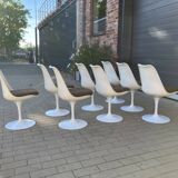 8x original Knoll Tulip dining chairs Eero Saarinen