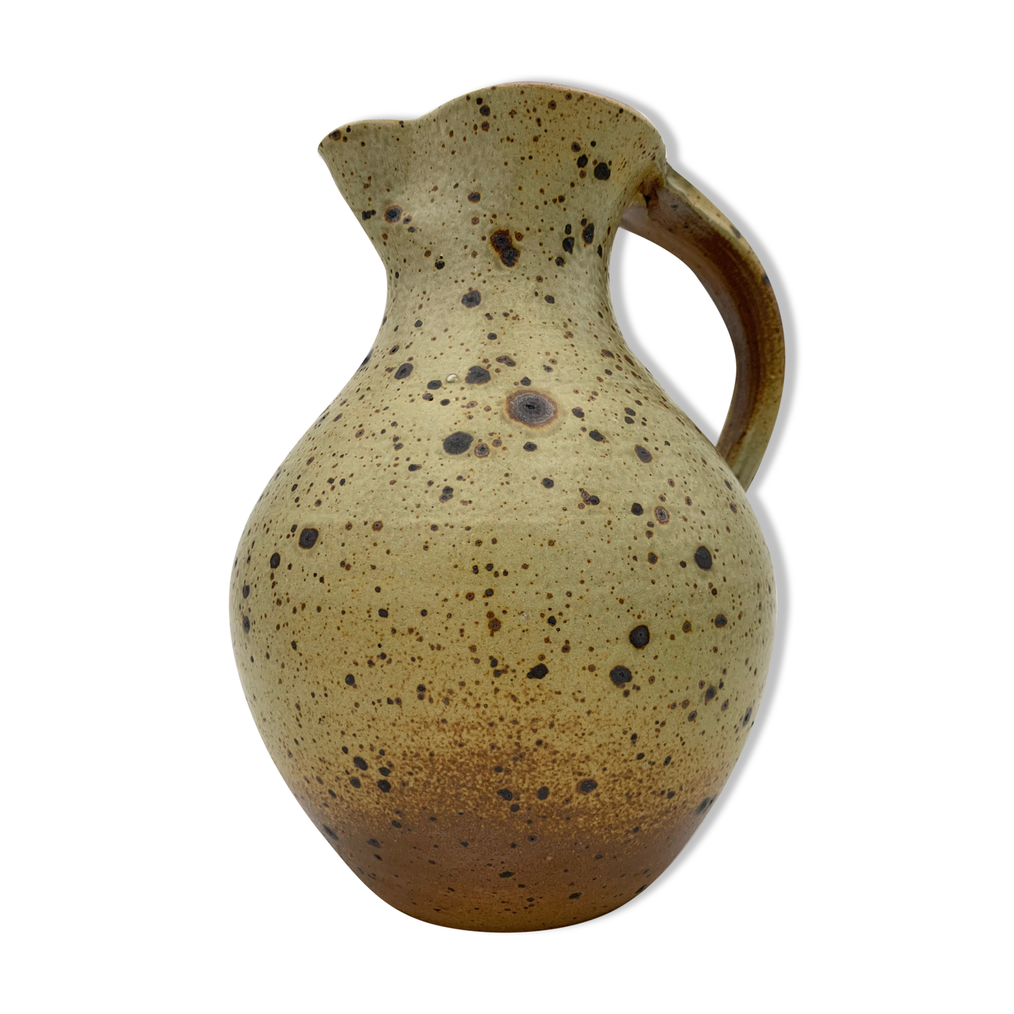 Vintage pyrity sandstone pitcher, Charles Gaudry Workshops, Puisaye Sandstone - 1970s