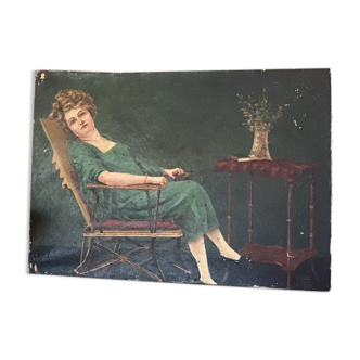 Oil on canvas. 1920, after meal at the boudoir.