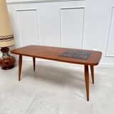 Table basse en teck et céramique