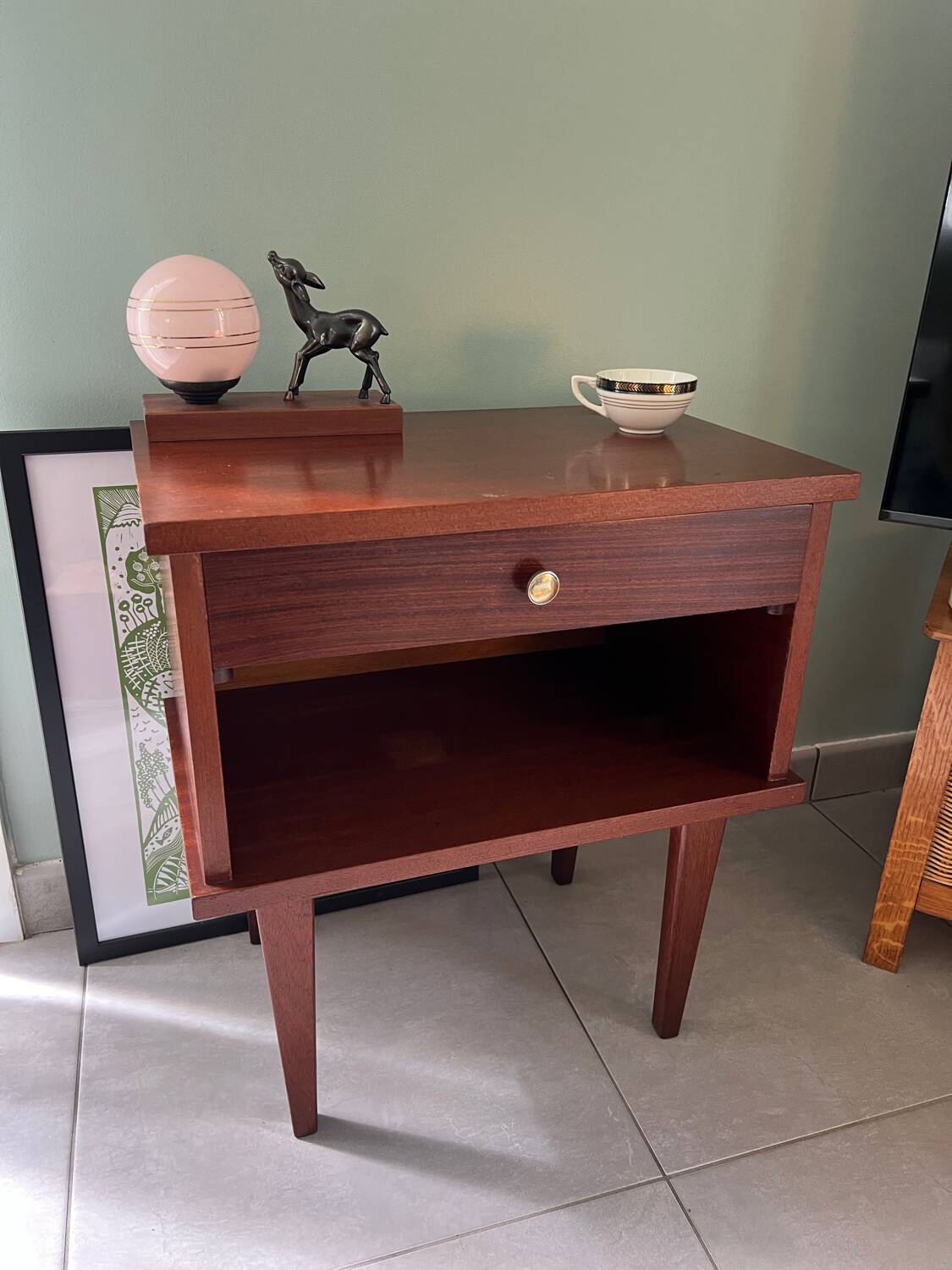 Vintage wooden bedside table