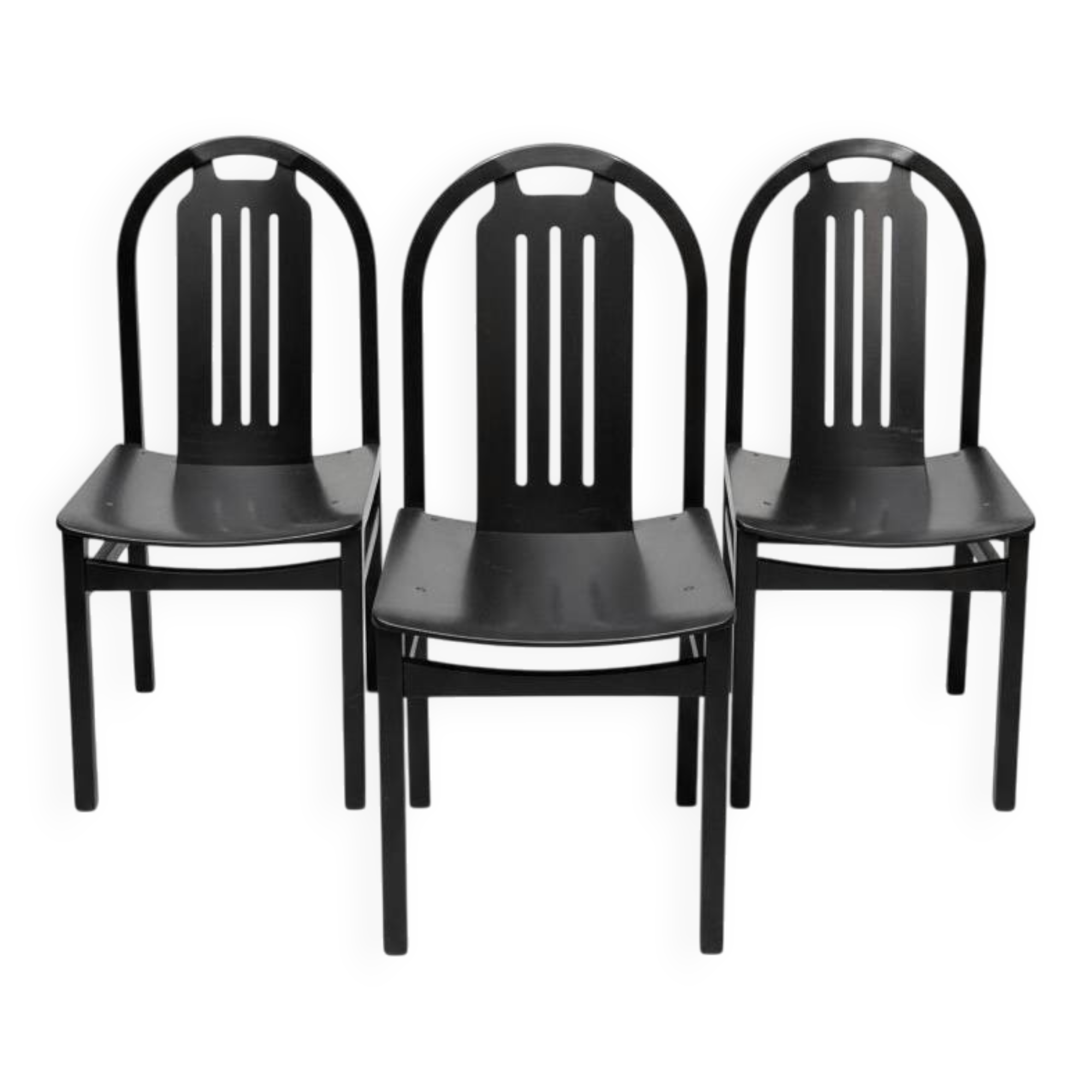 Set of 3 black Baumann chairs, Argos model.