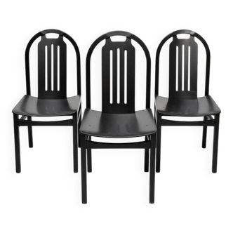 Set of 3 black Baumann chairs, Argos model.