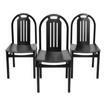 Set of 3 black Baumann chairs, Argos model.
