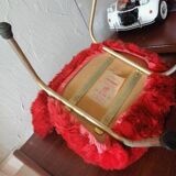 Small Pelfran children's chair in red fur, 1960-1970
