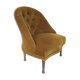 Yellow velvet padded toad armchair