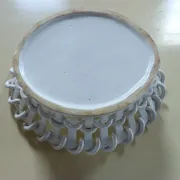 Woven white earthenware basket – attributed to Émile Tessier, Malicorne