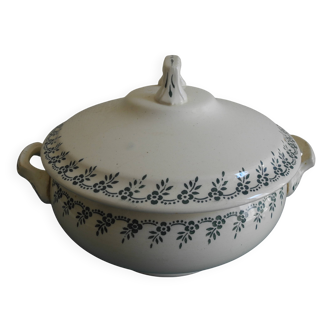 old vegetable soup tureen Terre Fer Choisy Roi antique French dish