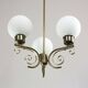 Vintage Italian Brass and Opaline Chandelier
