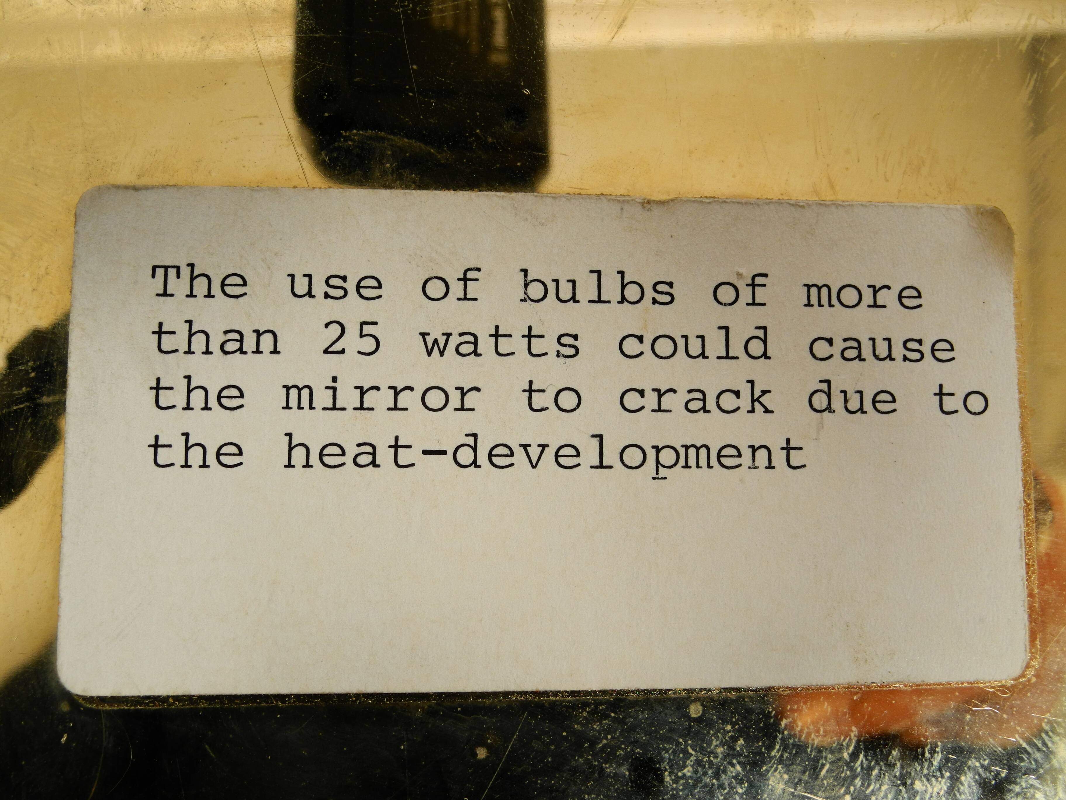 1960s brass wall backlit mirror, frame with glass beads by Palwa