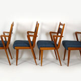 Ash & walnut dining chairs from Jitona Sobeslav, 1950