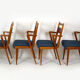 Ash & walnut dining chairs from Jitona Sobeslav, 1950