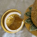 Jam pot, pineapple sugar bowl in slip