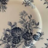 Assiettes plates et plat terre de fer sarreguemines u c modèle flore