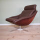 Mid-Century Danish Swivel Chair in Leather, 1970s