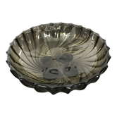Coupe, saladier Art Déco en verre marron fumé