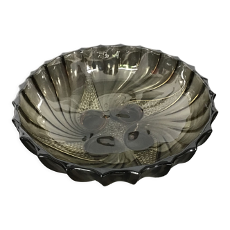 Cup, Art Deco salad bowl in smoked brown glass