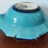 Large Art Nouveau beard plate – Faience from Lorraine – Guaranteed enamels L.B –