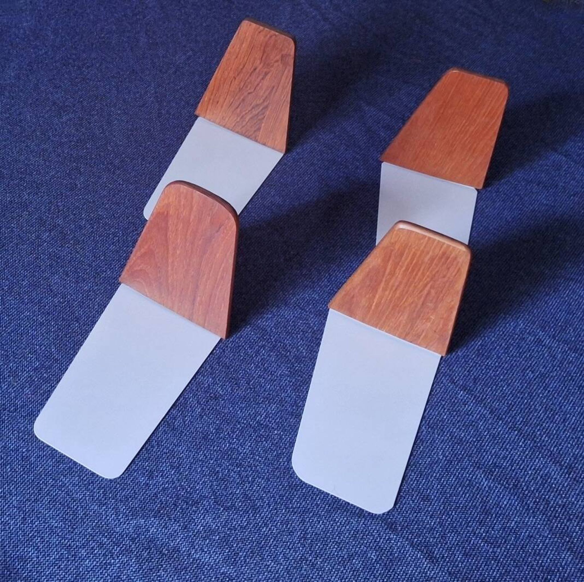 Set of 4 mid century teak bookends, Kai Kristiansen attr., Denmark 1960s