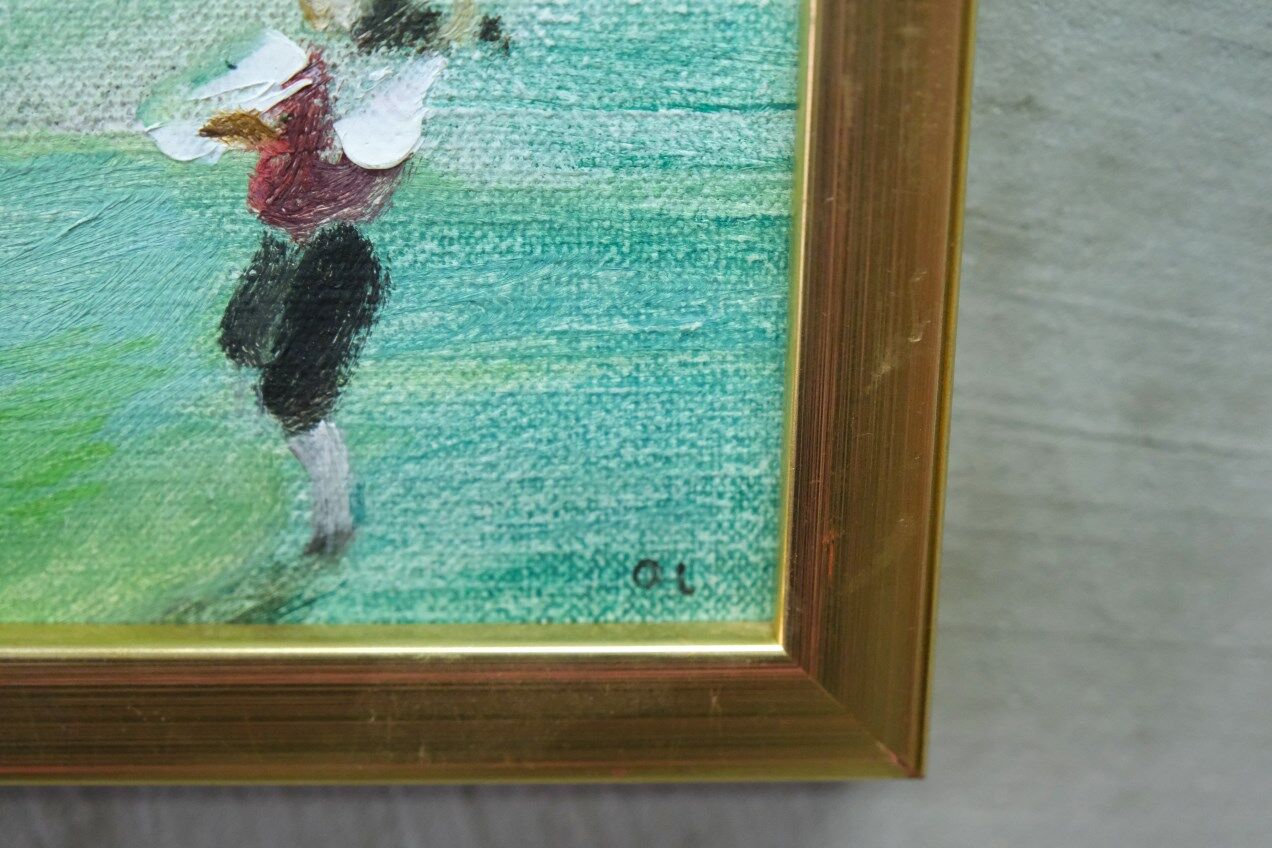 Olle Lindgren ( 1930-2018), Swedish Expressionist Painting, Oil on Canvas, 1976, Framed