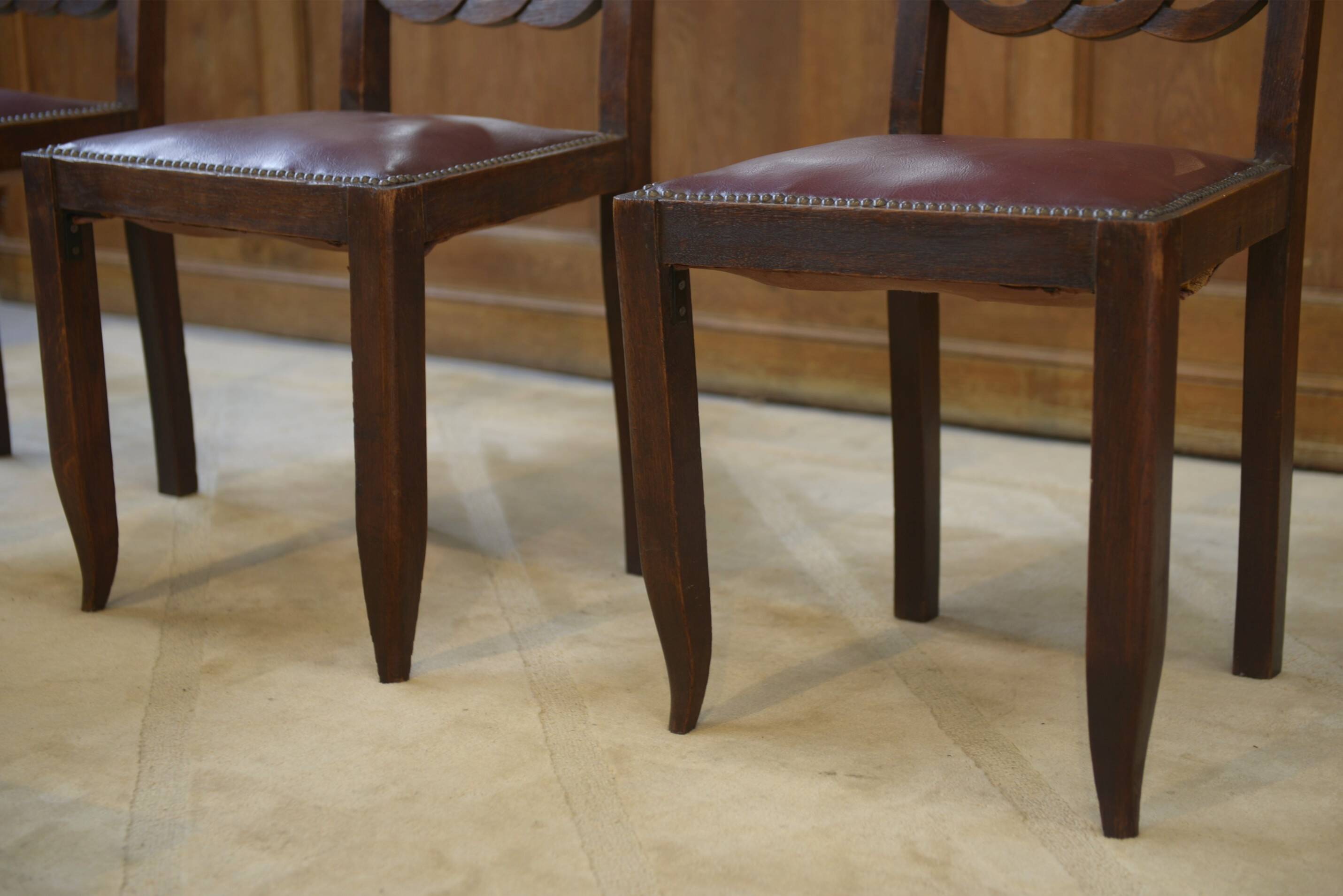 Ensemble de 6 chaises en chêne 1950’s