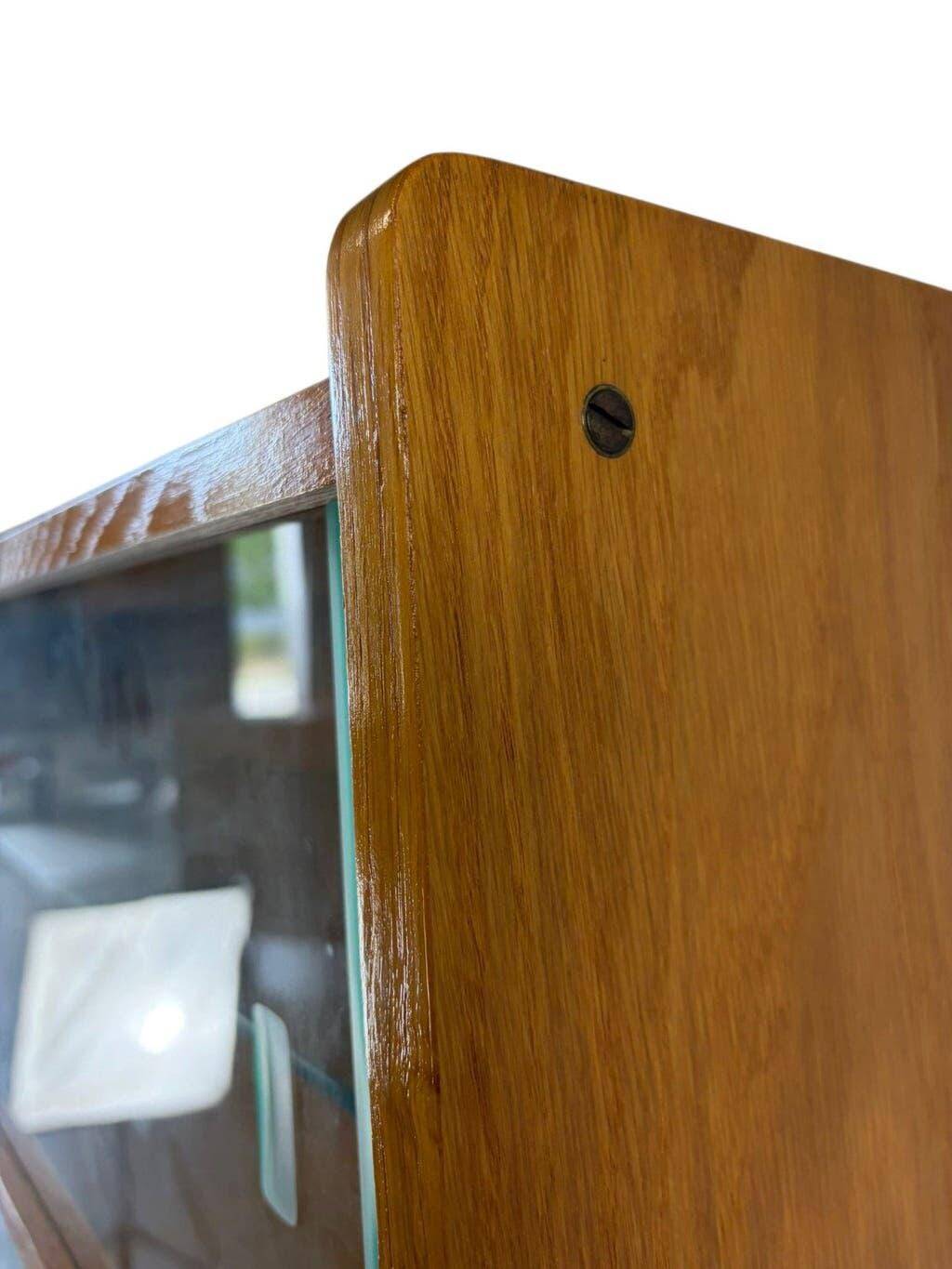 Étagère/vitrine/meuble de collection vintage en bois peu profond